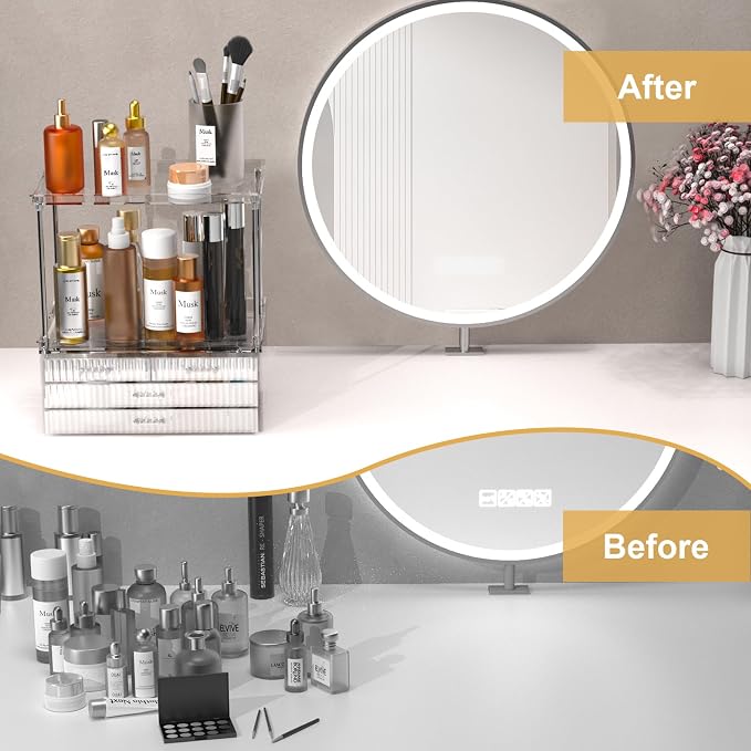 Acina 2-Tier Bathroom Organizer Countertop: Multi-Purpose Makeup Organizer - Image 6