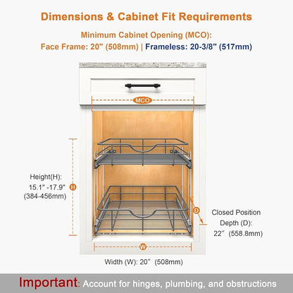ALINE FURNITURE 2-Tier Pull Out Cabinet Organizer - Image 2