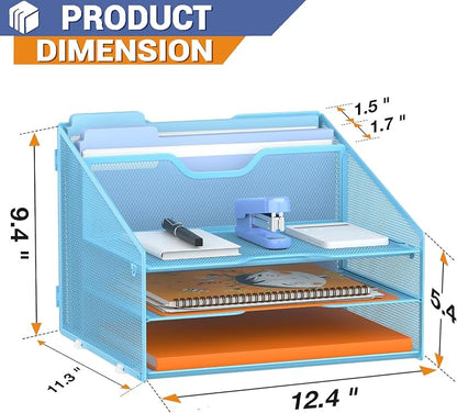 Letter Tray Organizer, Mesh Desk File Organizer - Image 2