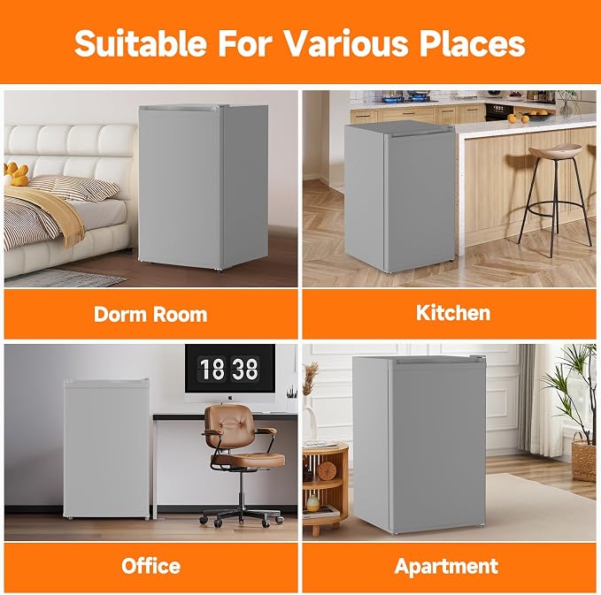 4.3 Cu.Ft Mini Fridge with Freezer, Single Door Refrigerator With 7 Settings - Image 7