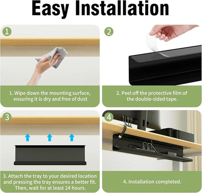 2 Pack No-Screw Cable Management Under Desk, Self-Adhesive Cord Organizer - Image 4