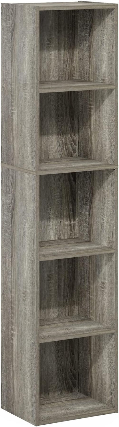 Furinno PASIR Book Shelf, 5-Tier Modern Bookshelf, Open Shelves Bookcase 9 x 12 - Image 6