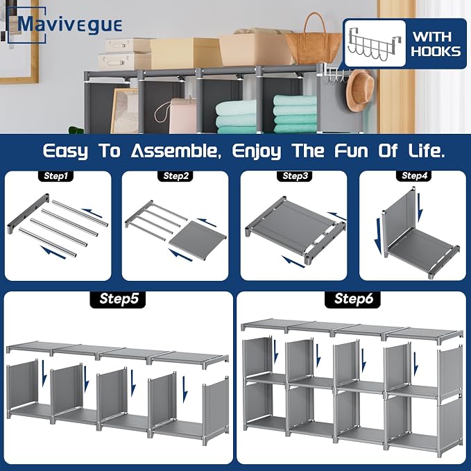 Mavivegue 20 Cube Storage Organizer Bookshelf, Metal Cube Construction - Image 7