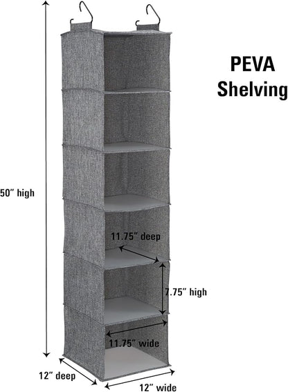 Household Essentials 6 Shelf Hanging Closet Organizer, Hanging Closet Shelf - Image 3