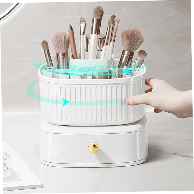 Spinning Makeup Organizer, 360° Rotating Makeup Brush Holder - Image 6