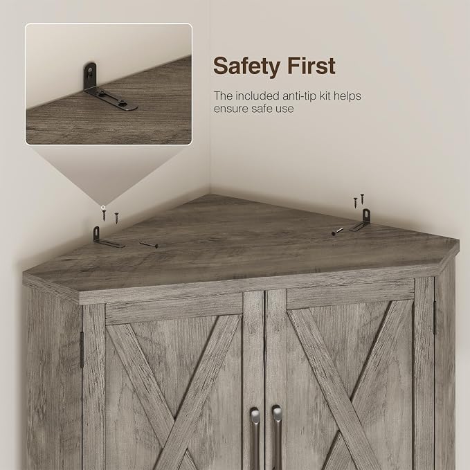 Corner Cabinet, 6-Tier Corner Food Pantry Hutch - Image 6