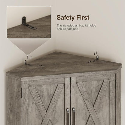 Corner Cabinet, 6-Tier Corner Food Pantry Hutch - Image 6