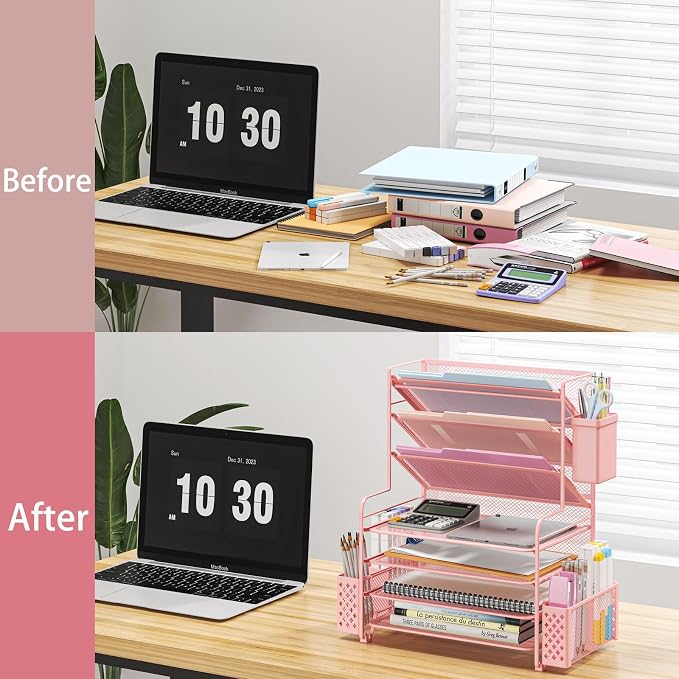 Simple Trending 7 Tier Desk File Organizer, Letter Tray Paper Organizer - Image 5