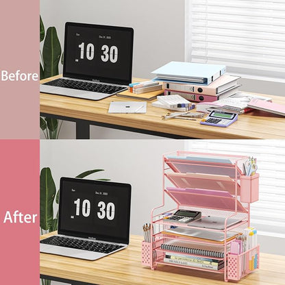 Simple Trending 7 Tier Desk File Organizer, Letter Tray Paper Organizer - Image 5