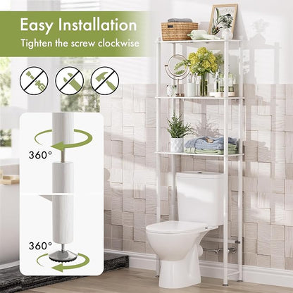 AmazerBath Bamboo Over The Toilet Storage Shelf, 3-Tier Bathroom Over Toilet - Image 5