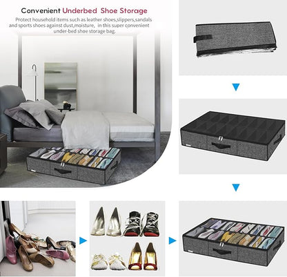 Onlyeasy Sturdy Under Bed Shoe Storage Solution Organizer - Image 5