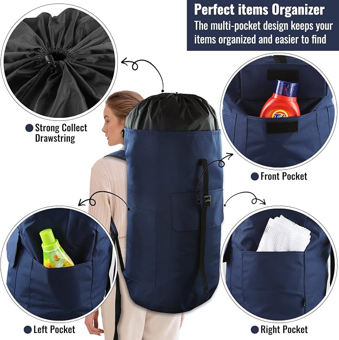 Laundry Bag Backpack, 125L Extra Large Travel Laundry Bags - Image 4