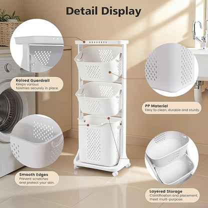 BAOKALER Rolling Laundry Hamper Cart - Image 3