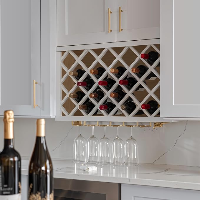Solid Wood RTA Wine Bottle Rack Wall Cabinet - Image 2