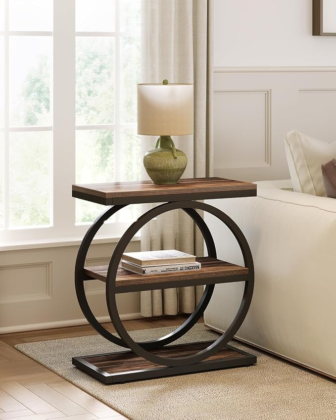 LITTLE TREE End Table, 3-Tier Side Table, Slim Sofa Side Table - Image 7