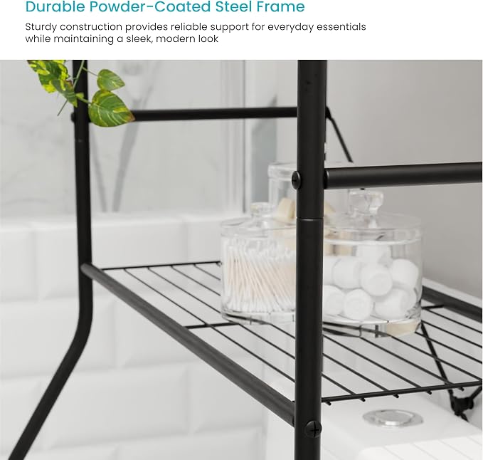 Home Zone Living Over-the-Toilet Bathroom Storage Cabinet Organizer | - Image 7