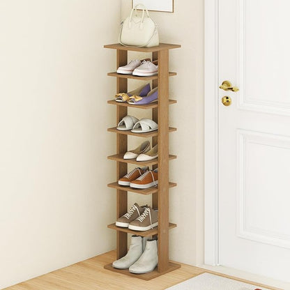 Tangkula 8-Tier Vertical Shoe Rack, Space-Saving Corner Shoe Organizer by TANGKULA