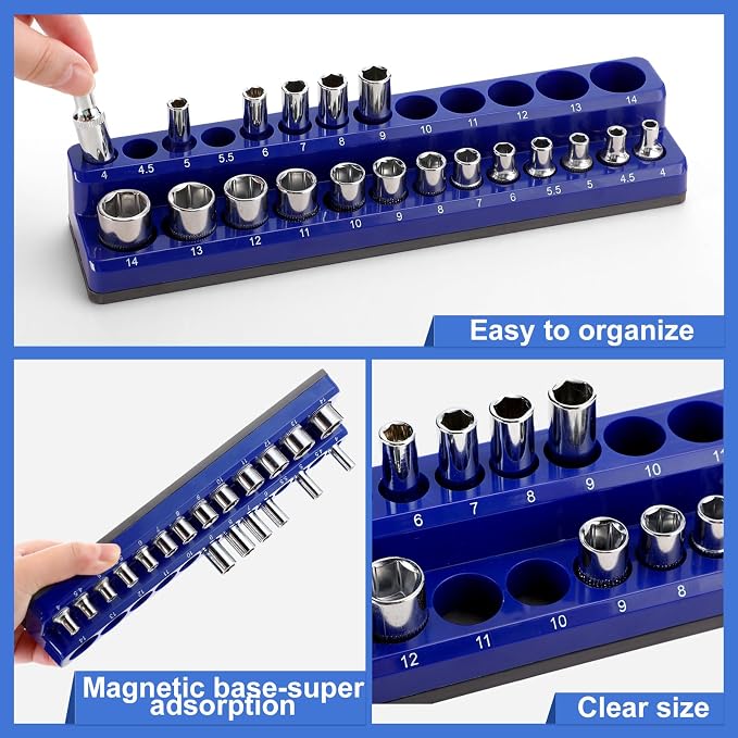 12 Pcs Magnetic Socket Organizer Set Compatible - Image 3