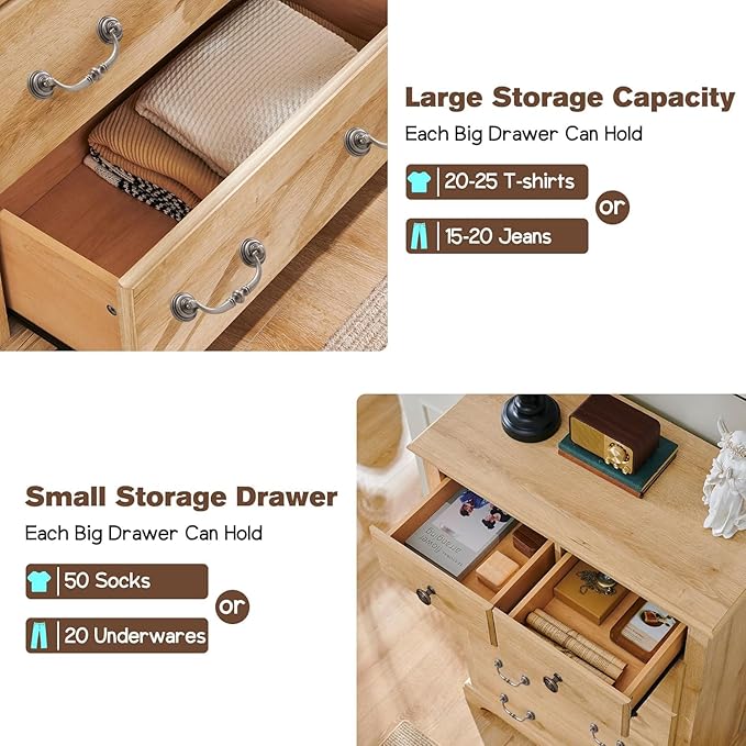 T4TREAM 6 Drawers Dresser Chests - Image 4