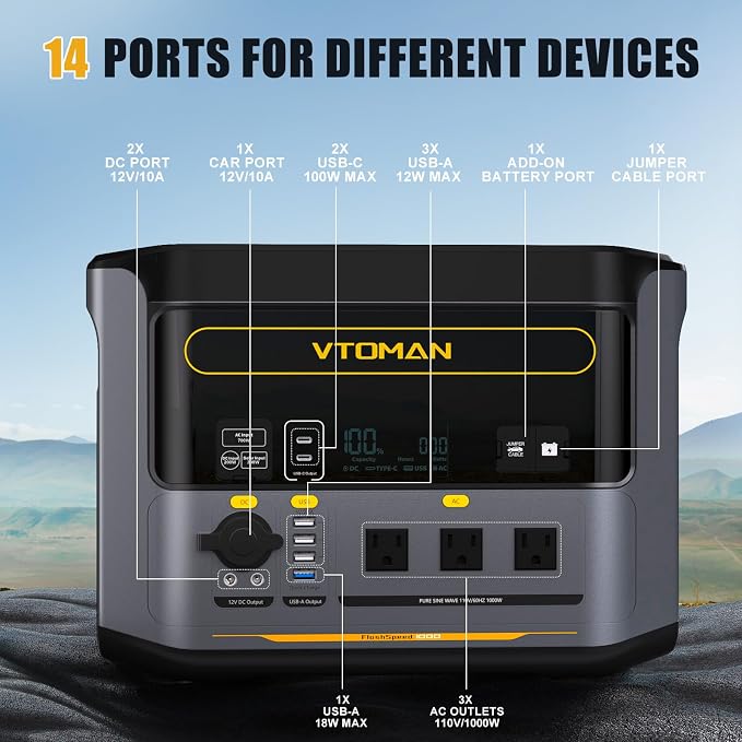 VTOMAN FlashSpeed 1000 Portable Power Station - Image 7