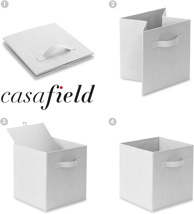 Casafield Set of 6 Collapsible Fabric Cube Storage Bins, Cubby Organizers & More - Image 6