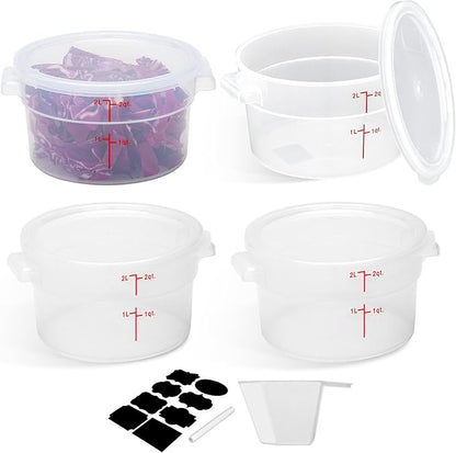 4 Pack Round Food Storage Containers by BIEAMA