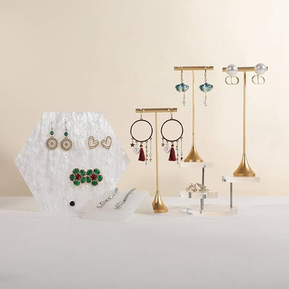 GemeShou Single Gold Earring T bar Stand, Metal earring display holder - Image 8