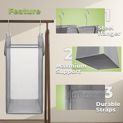 FENTEC Fentec Hanging Laundry Hamper, Hanging Laundry Basket, Slim Laundry - Image 3