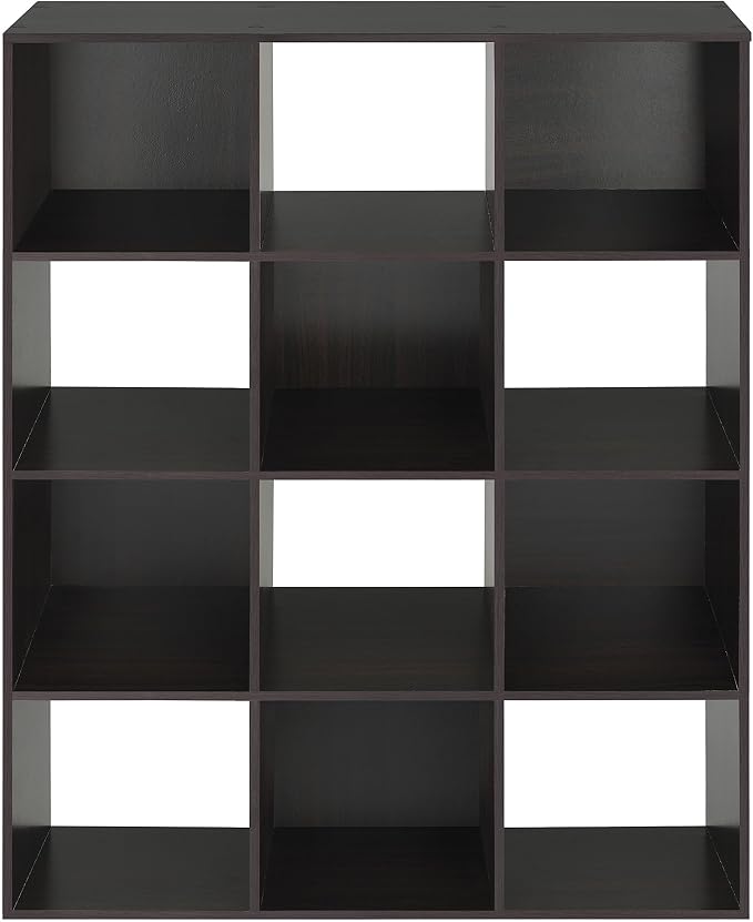 Whitmor 12 Cube Bookcase, 4 Tier Stackable MDF Bookself, Open Storage Display - Image 6