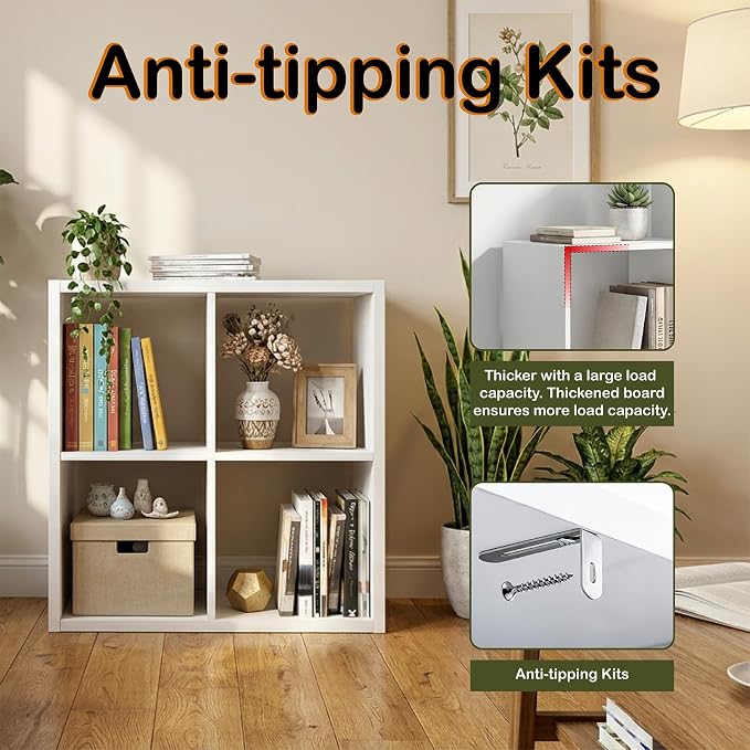WannabeMyself【2026 Wooden Thick Frame】 4 Cube Storage Organizer - Image 4