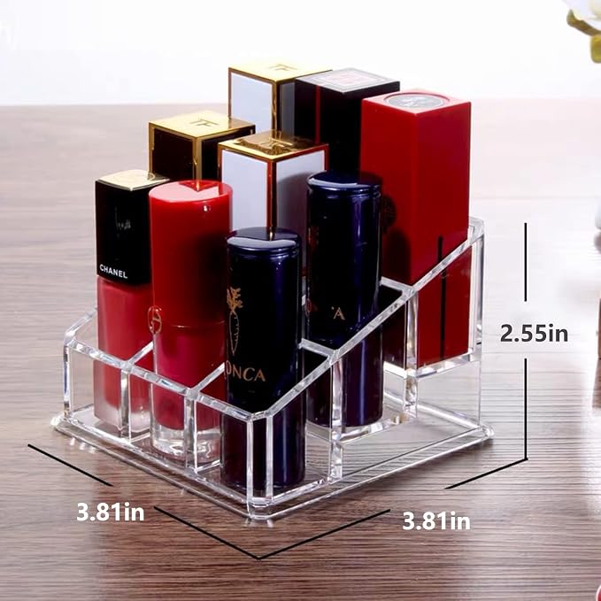 Lipstick Holder 9 Spaces Lipgloss Organizer, 3 Rows - Image 2