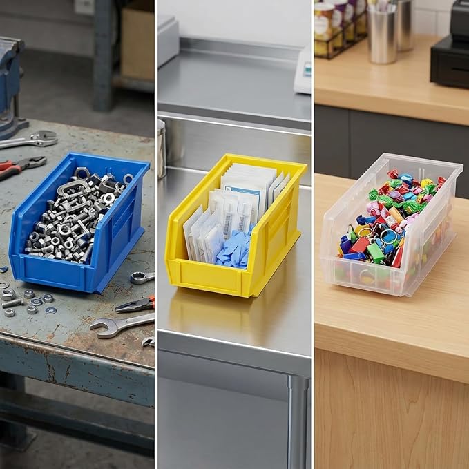 Quantum Storage QUS238 Heavy-Duty Stackable Plastic Storage Bins - Image 3