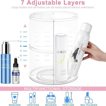 Rotating Makeup Organizer, DIY Adjustable Makeup Carousel Spinning Holder Rack - Image 6