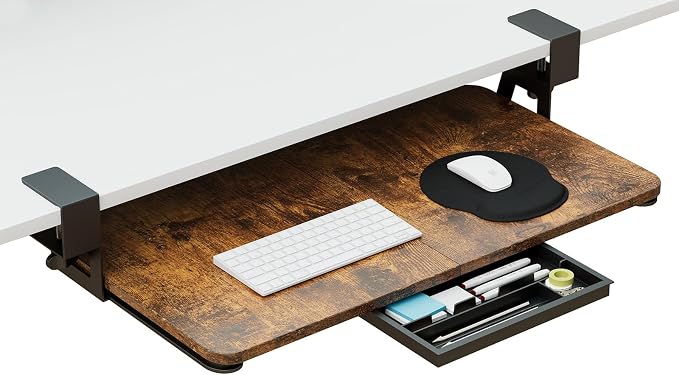 Desktop Keyboard Tray, Under Desk Pull Out, 26.77" X 11.81" Large Size Keyboard by CALASK