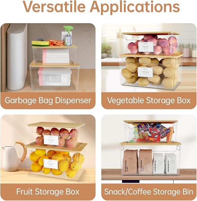 2 Pack Trash Bag Holder Under Sink Stackable, Plastic Garbage Dispenser - Image 6