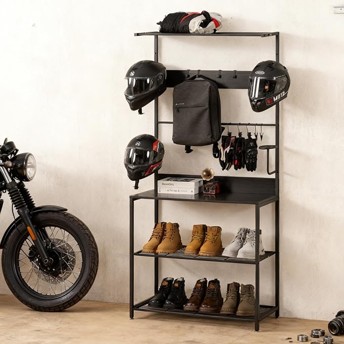 Motorcycle & Sports Helmet Rack & Gear Organizer – Fits 7 Helmets, Boots & - Image 7