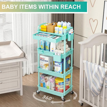 Goovilla 4 Tier Rolling Utility Cart Organizer - Image 6