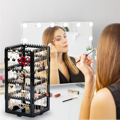 17Dec 360 Rotating Earring Holder Organizer Stand, 5 Tiers Acrylic Jewelry - Image 7