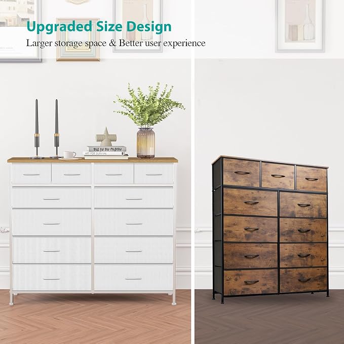 Compact 12 Drawers Dresser for Bedroom, Fabric Storage Tower, Chest of Drawers - Image 6
