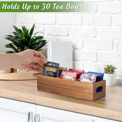 DRASTAR Tea Bag Organizer, Acacia Tea Bag Holder, Tea Storage Containers - Image 4