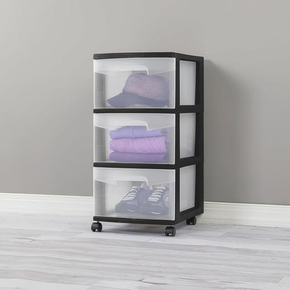 3 Drawer Rolling Plastic Storage Cart - Image 5