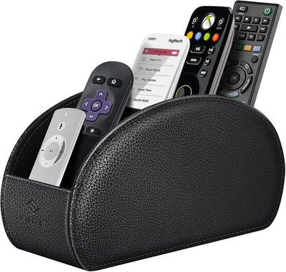 FINTIE Remote Control Holder, 5 Compartments Vegan Leather TV Remoter Caddy by Fintie