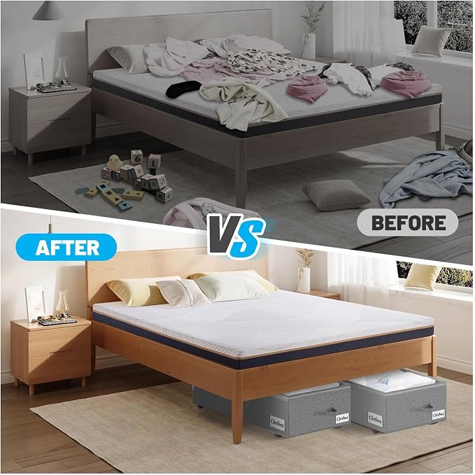 Under Bed Storage with Wheels, Quick Assembly Underbed Shoe Storage Containers - Image 8