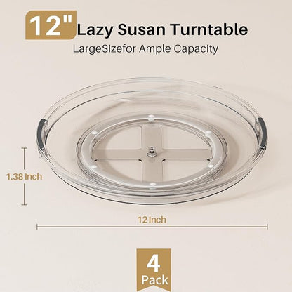 LAMU 4 Pack 12'' Lazy Susan Organizer Turntable - Image 2