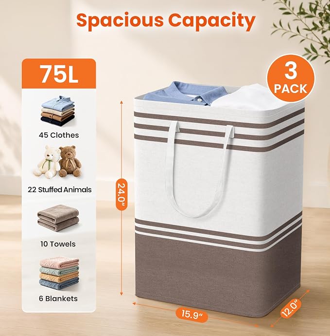 TranquilRelax 3-Pack Laundry Basket - Image 2