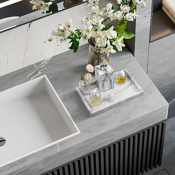 Real Natural Marble Tray for Bathroom, Kitchen and Desktop, Rectangle Genuine - Image 6