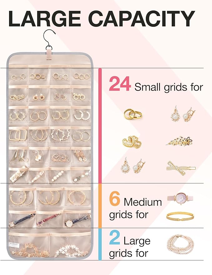 BAGSMART Hanging Jewelry Organizer Storage Roll - Image 3
