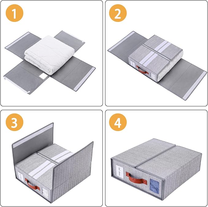 4 Pack Bed Sheet Storage Organizers- Premium Fabric Closet Organizer - Image 6