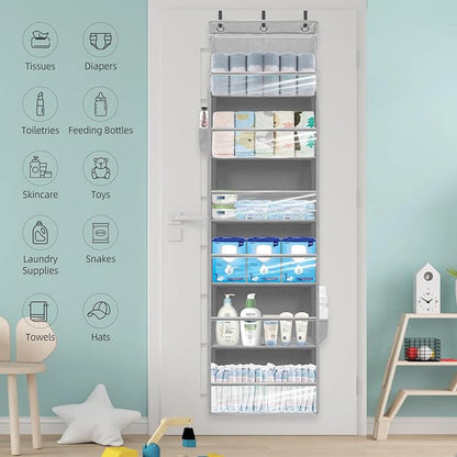 Over Door Organizer with 6 Extra Large Pockets 12 Side Pockets, Hanging Storage - Image 7