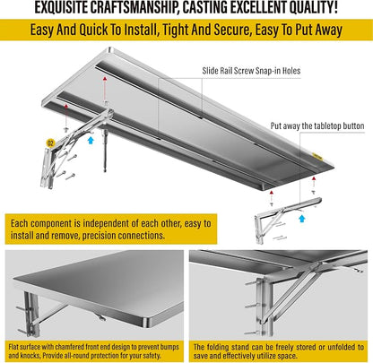 1.3x4ft Adjustable Rail Type Folding Storage Rack Shelf, Suitable - Image 6